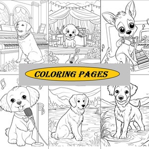 131 Coloring Pages - Cute Dog. Colouring Book PDF