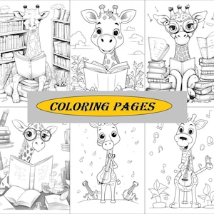 141 Coloring Pages - Cute Giraffe. Colouring Book PDF