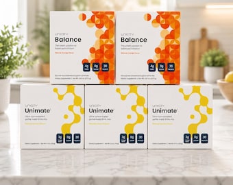 Unicity Balance & Unimate 5 Pack Bundle | Nutritional Drink Mix | Yerba Mate Drink Mix | Orange and Lemon Flavor | Wellness Supplement