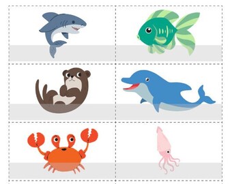 Kids Cut-Out Finger Puppets - SEA ANIMALS