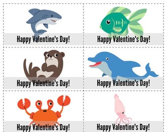 Kids Valentine Cards - SEA Finger Puppets
