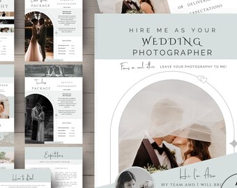 Wedding Pricing Guide for Photographers, Canva Price List, Photography, Event Planner, Brochure Template, Customizable, Digital Download