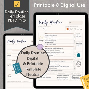 Daily Routine Checklist Adult | Daily Routine Tracker | A4 And Us Letter | Instant Download | Daily Habit Tracker | Printable | Adhd | Pdf
