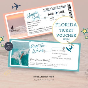 Bordkarte nach Hawaii, druckbares Ticket, Überraschungsreise, Print at Home DIY Flugkarte, Urlaub Hochzeit, Geschenk offenbaren Sofort-Download