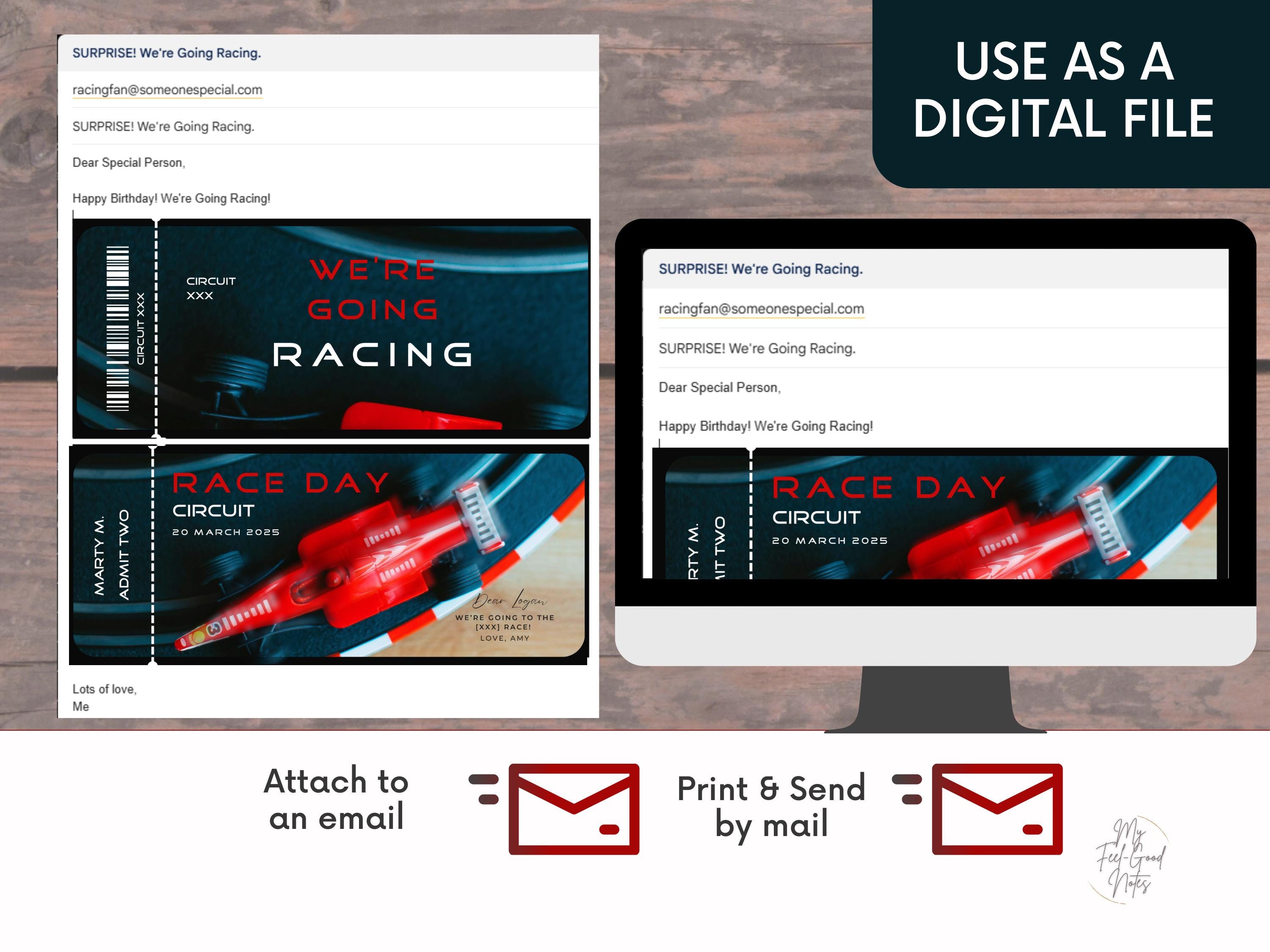 Car Racing Tickets, Race Car Template, Car Motorsport, Gift Certificate ...