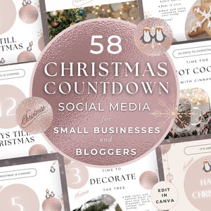 Post di Natale sui social media per aziende, modello Canva modificabile per storie di vacanze, potenziamento del coinvolgimento di Instagram, marketing coinvolgente