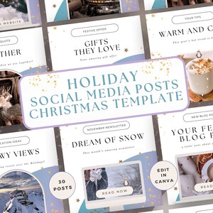 Feiertags-Social-Media-Post, Weihnachtsvorlagen, Engagement-Booster-Content-Bundle, Social Media-Manager, bearbeitbares Canva, Blogger Marketing