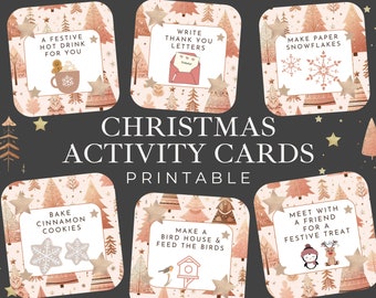 Advent Activity Cards for Kids Printable DIY Calendar Activities, Christmas Countdown, Instant Download Customize, Labels, Gift Tags