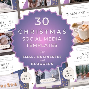 Sociale media-berichten voor Kerstmis voor bedrijven, bewerkbare Canva-sjabloon voor vakantieverhalen, Instagram-betrokkenheidsbooster, boeiende marketingmanager