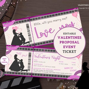 Valentines Day Boarding Pass, Trip Reveal Ticket Gift, Travel Printable, Surprise Vacation Template, Gift Flight Coupon, Canva Editable