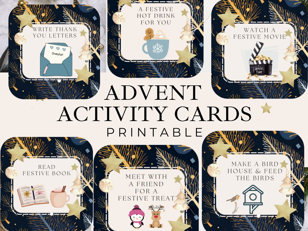 Christmas Advent Activity Cards Printable DIY Calendar Etsy