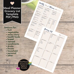 My Feel Good Notes, meal planner grocery list template pdf png goodnotes. Neutral Minimal Beige White. Printable Planner. Breakfast, Lunch, Dinner iPad. Tablet. Shopping List. Ingredients. Notes. Brainstorm. Weekly. Canned, frozen, pantry, drinks.