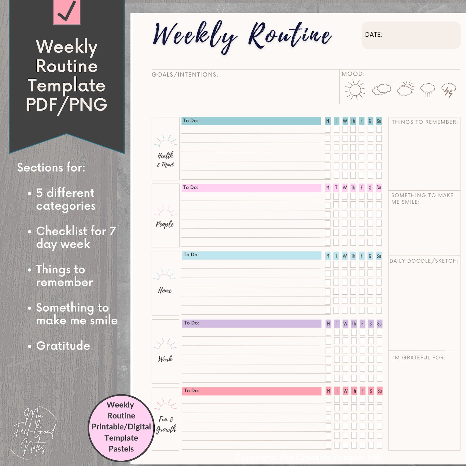 Weekly Routine Resources Weekly Routine Goodnotes Checklist PDF | Weekly Routine Planner Adult ...