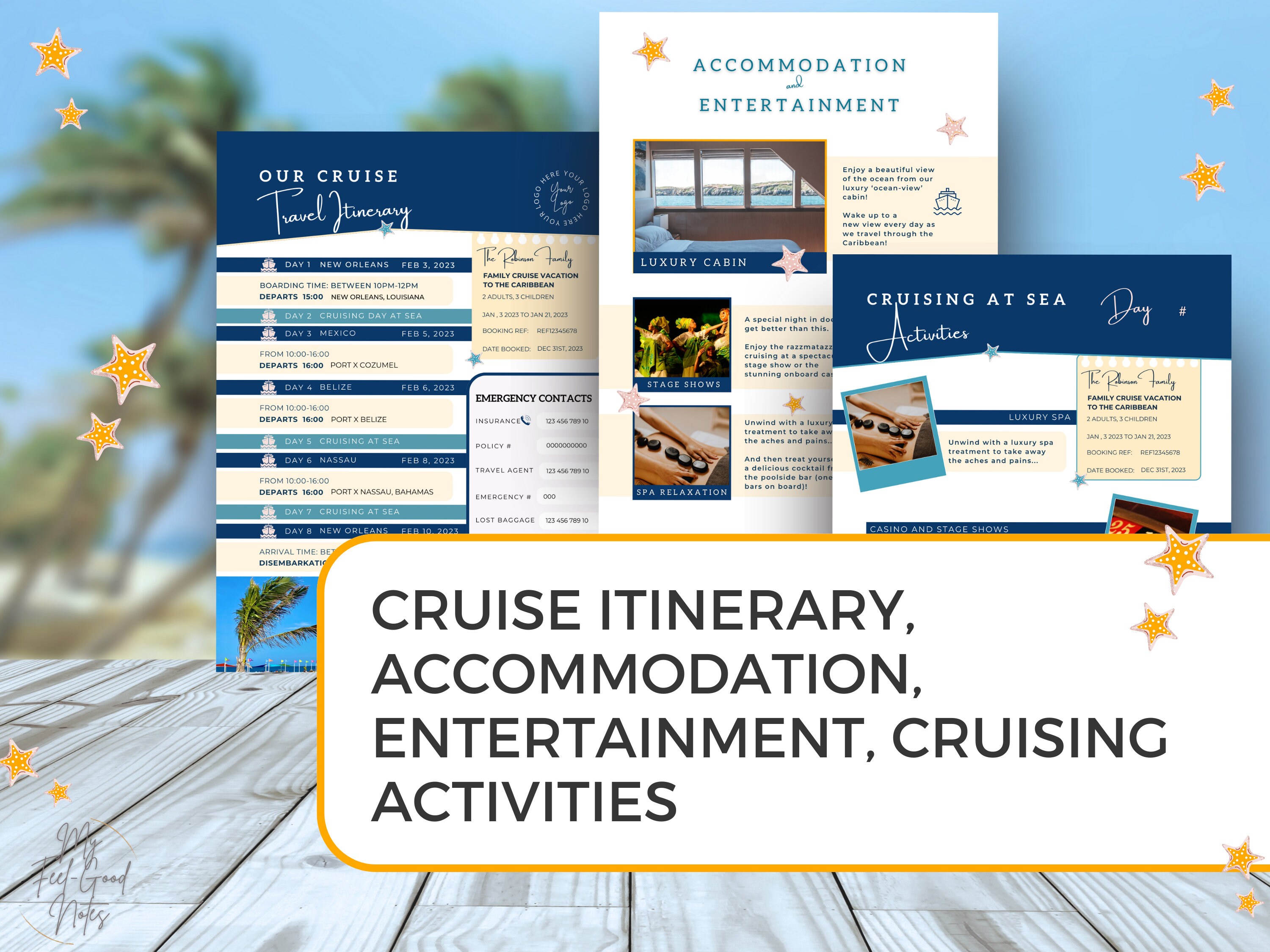 Travel Itinerary Caribbean, Cruise Template, Agent Flyer, Planner ...