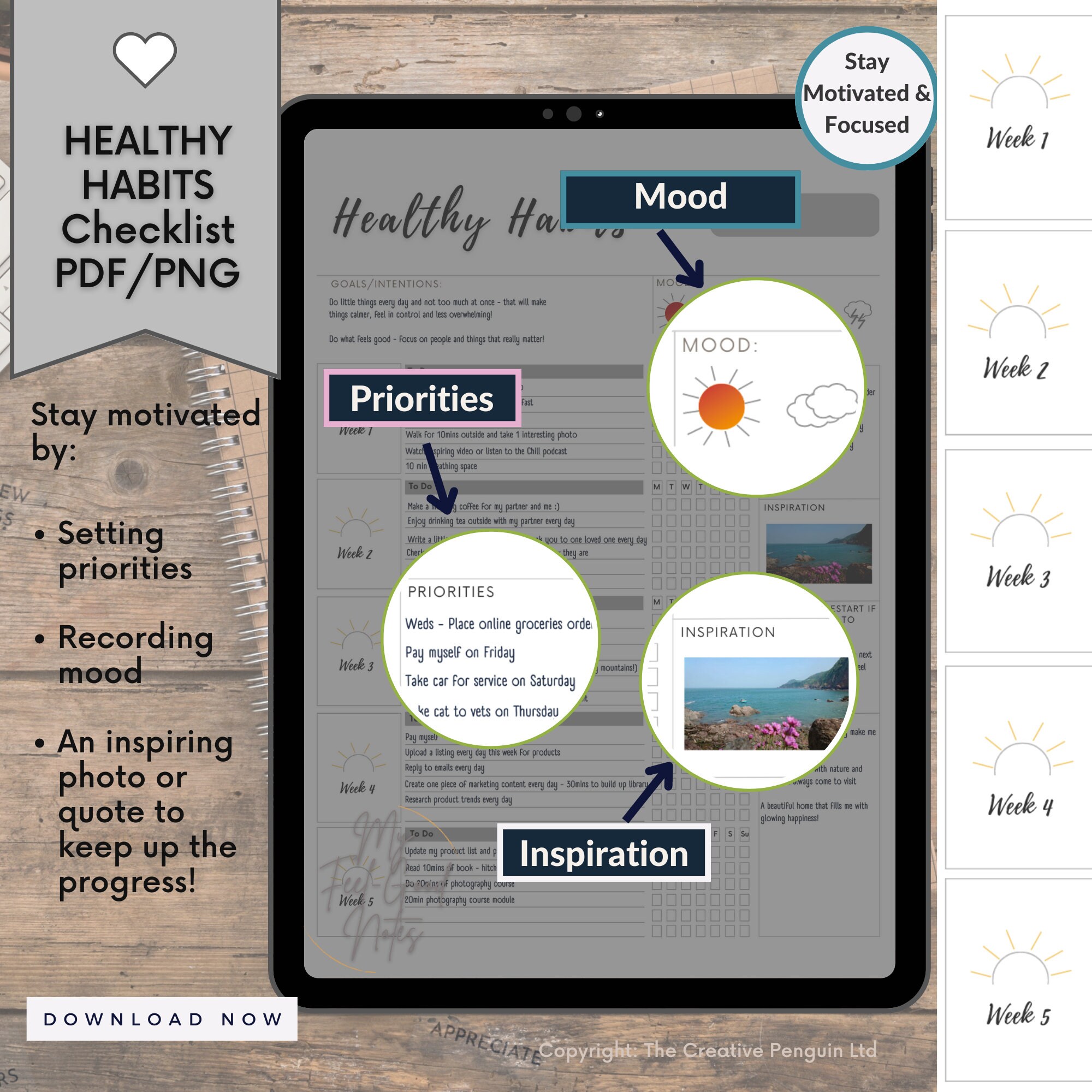 Habit Tracker Template Goodnotes Digital Planner Weekly Habit Healthy ...