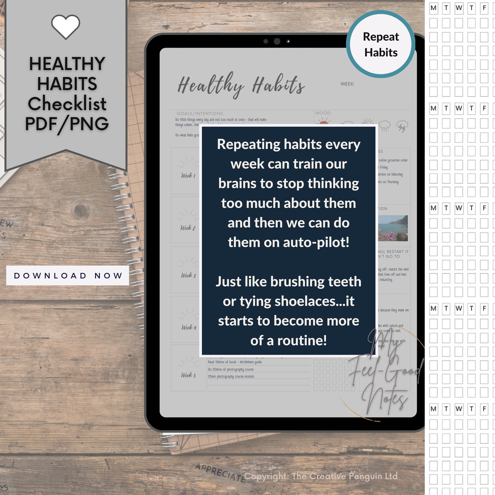 Habit Tracker Template Goodnotes | Digital Planner | Weekly Habit ...