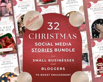Christmas Social Media Posts for Business, Holiday Stories Editable Canva Template, Instagram Engagement Booster, Engaging Marketing