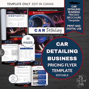 Car Detailing Flyer | Price List Template Business | Editable Pricing | Canva Automotive Services Flyer Diy | Car Detailing Repair Car Wash