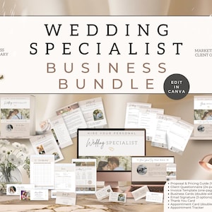 Wedding Pricing Service Guide, Business Planner Packages Prices, Photography Editable Canva Template, Marketing Client Onboarding Sheet