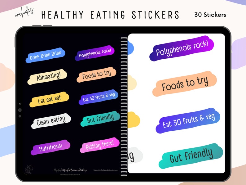 Meal Planner Digital Sticker, Goodnotes Food Journal, Recipe Book Note ...