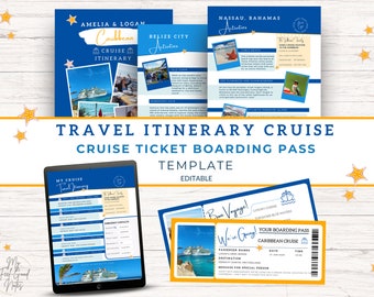 Digital Cruise Itinerary Template, Caribbean, Editable Vacation Planner, Customised Trip Schedule, Packing List, Mobile Travel Guide Canva