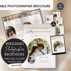 Wedding Photographer Brochure Template, Photography Pricing Guide, Client Welcome, Canva Editable Price List, Marketing Flyer Magazine