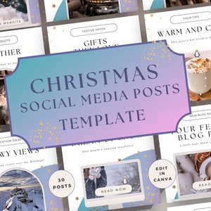 Weihnachten Social Media Post Canva Template, Holiday Engagement Booster Bundle, Small Business, Content-Manager, bearbeitbar, Blogger Marketing