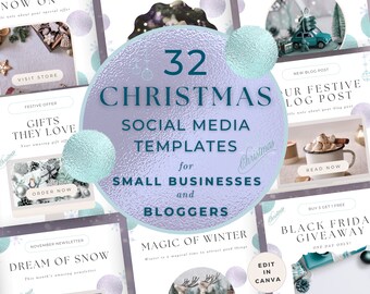 Christmas Social Media Posts for Business, Holiday Stories Editable Canva Template, Instagram Engagement Booster, Engaging Marketing