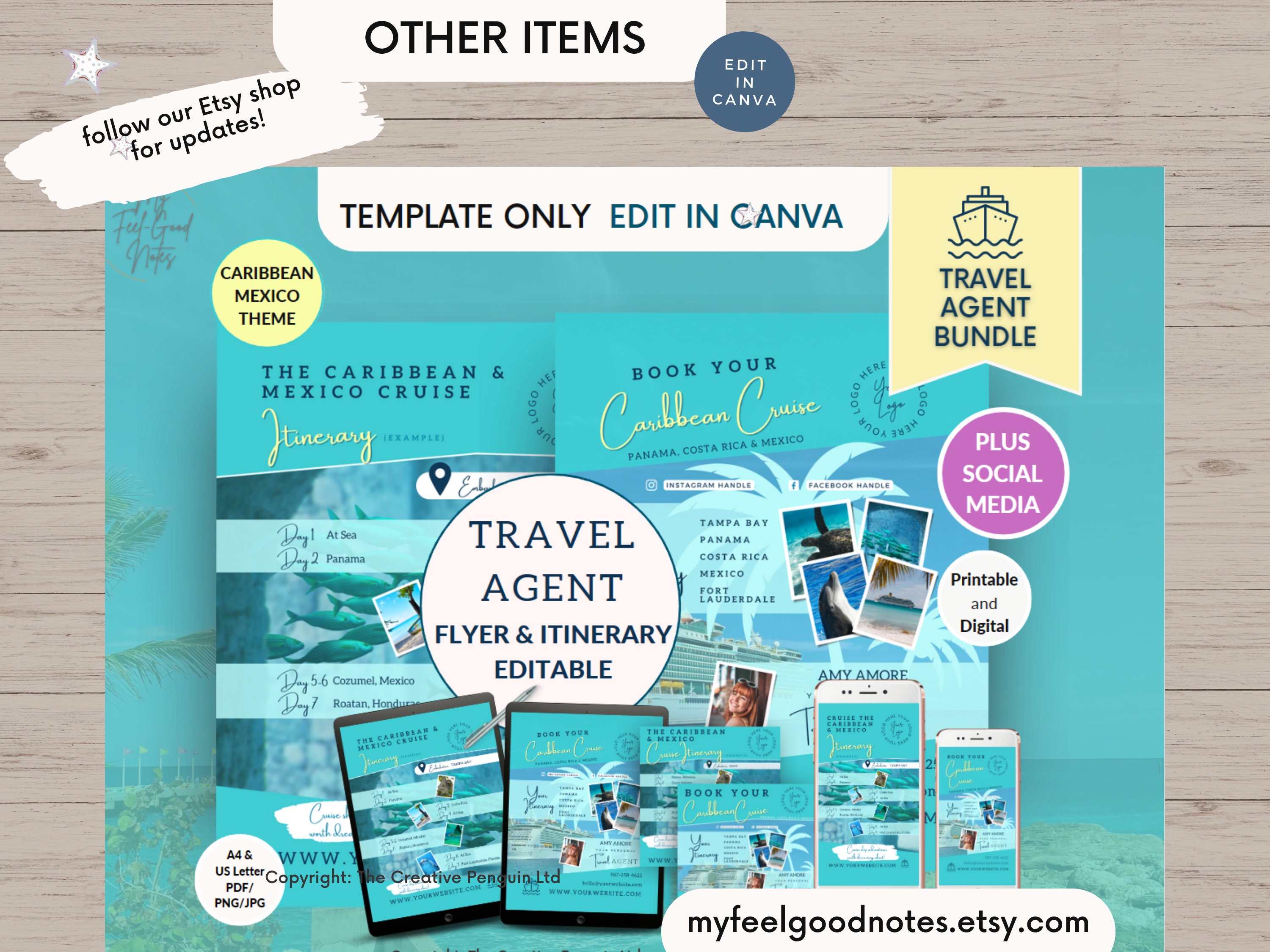 Travel Agent Social Media Posts Bundle Template, Cruise Flyer Posts ...