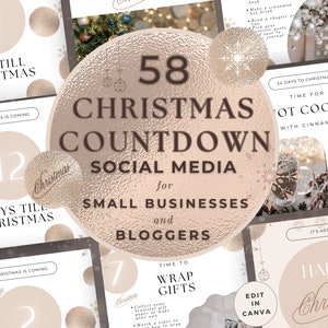 Post di Natale sui social media per aziende, modello Canva modificabile per storie di vacanze, potenziamento del coinvolgimento di Instagram, marketing coinvolgente