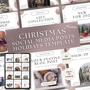 Sociale media-berichten voor Kerstmis voor bedrijven, bewerkbare Canva-sjabloon voor vakantieverhalen, Instagram-betrokkenheidsbooster, boeiende marketing