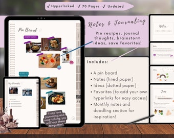 Cyfrowy planer posiłków i książka kucharska, Goodnotes Food Journal (PDF)