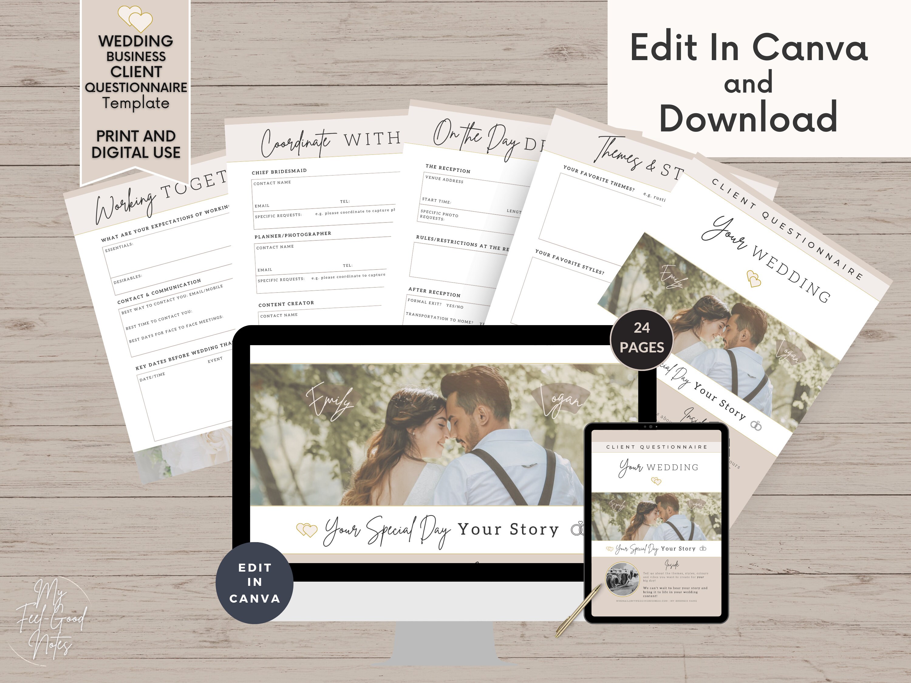 Wedding Planner Questionnaire for Clients, Onboarding Template
