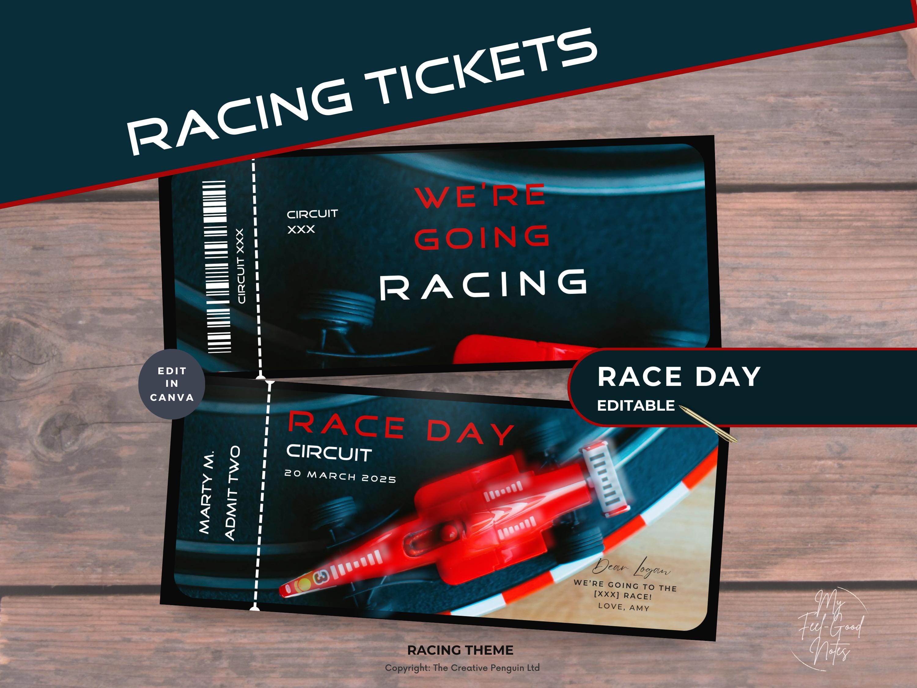 Car Racing Tickets, Race Car Template, Car Motorsport, Gift Certificate ...
