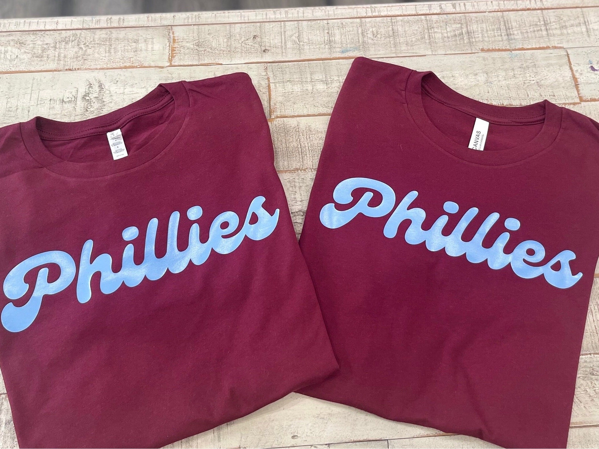 Philadelphia Retro Baseball T Shirt Phillies Maroon Shirt 