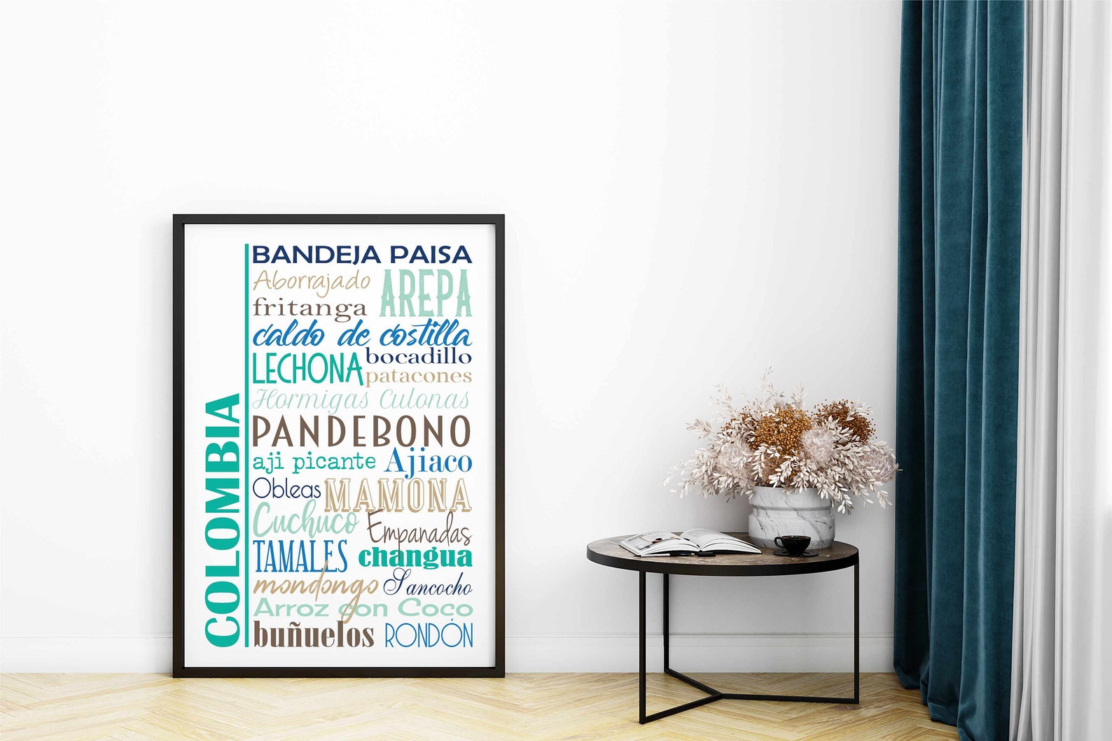 Colombia Food Sign Printable Wall Art Traditional Colombian - Etsy
