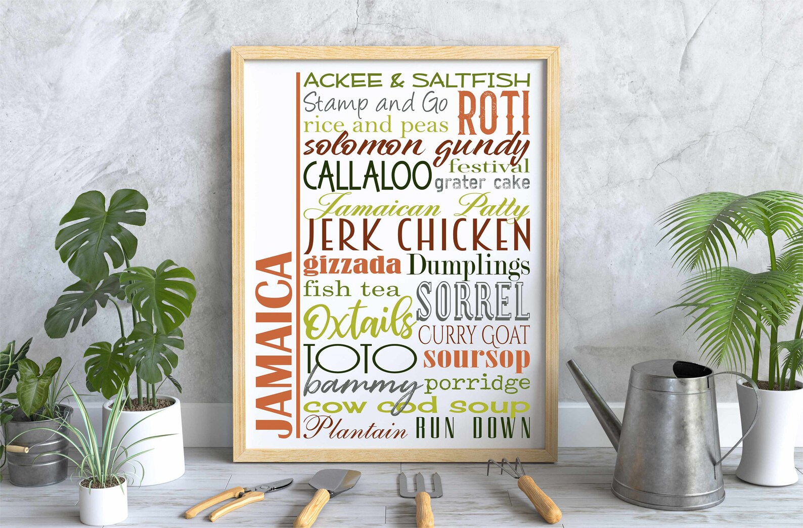 Jamaica Food Sign Printable Wall Art Traditional Jamaican Dishes Food ...