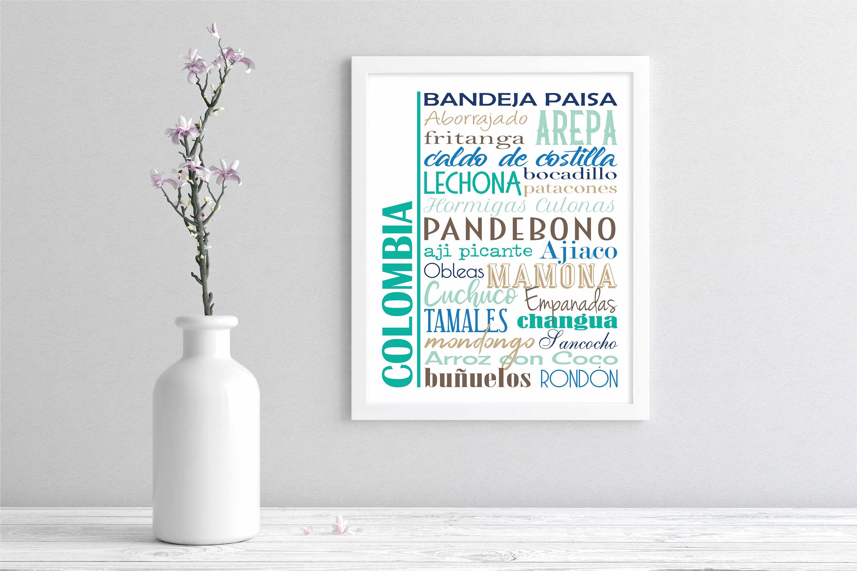 Colombia Food Sign Printable Wall Art Traditional Colombian - Etsy