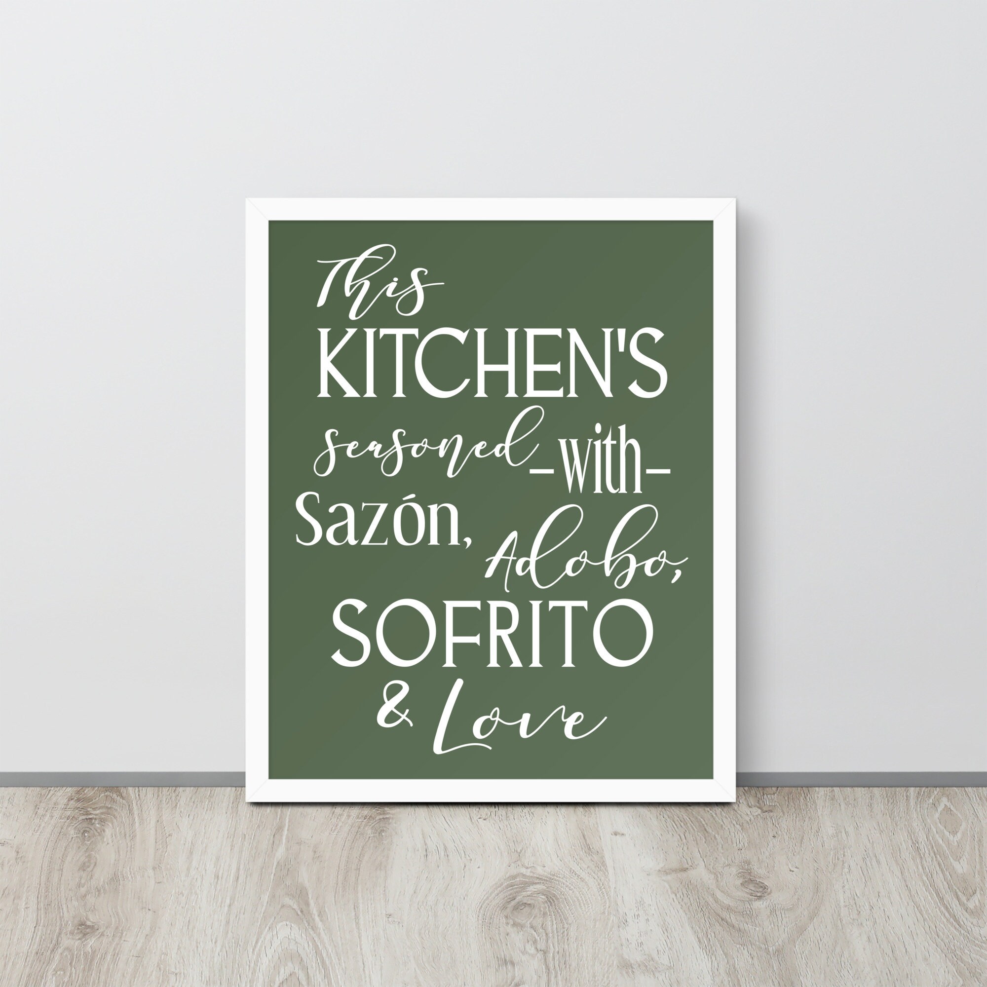 Cartello Decorativo In Legno Per Cucina "This Kitchen Is Seasoned With Love" – Scritta Ispanica Portoricana, Regalo Originale Per La Casa