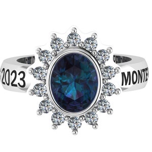 Graduation Ring, Woman Ring, Signet Ring, Moissanite Class Ring, Graduation Gift, Personalized Gift, College Ring, University Ring.