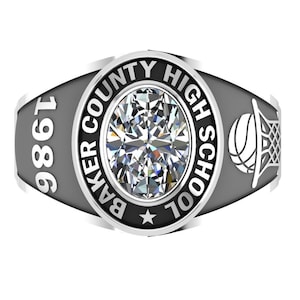 Personalized Class Rings, Senior Class Ring, Silver Graduation Ring, College Class Ring, School Ring, High School Class Ring,University Ring