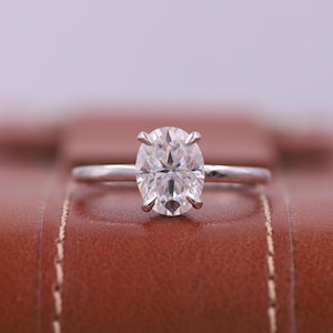 IGI Certified Wedding Ring, Oval Cut Lab Grown Diamond Ring, Hidden Halo Engagement Ring, 14K Solid Gold Bridal Ring, Solitaire Diamond Ring
