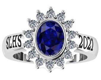 Aangepaste klasring voor vrouw Gepersonaliseerde klasring, hogeschoolring, klasjaarring, afstudeercadeau, afstudeerring semi-fijne sieraden