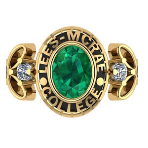 Men&#39;s Oval Birthstone Class Ring, High School & Class Of 2023 Personalized College Ring, Graduation Ring, 18K Solid Gold Unique Class Ring