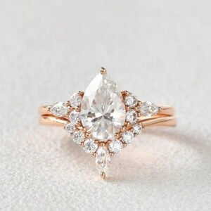 2.5 CT Pear Diamond Anniversary Bridal Ring Set in 925 Sterling Silver Ring, Bridal Ring, Pear Engagement Ring, Awesome gift for Her