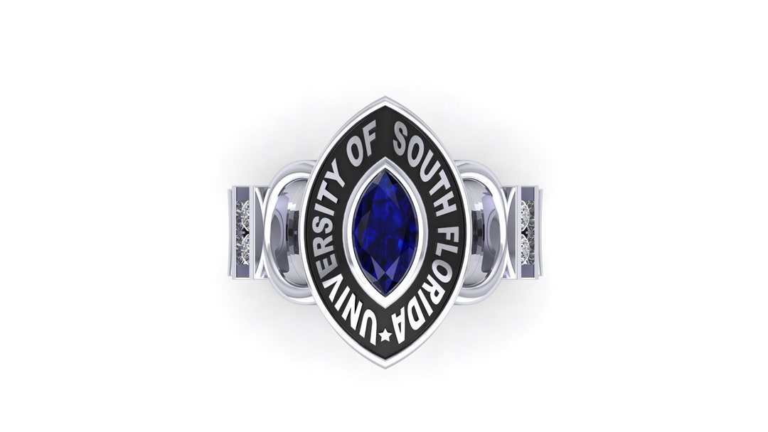 Personalized College Ring, Custom University Ring, High School Ring