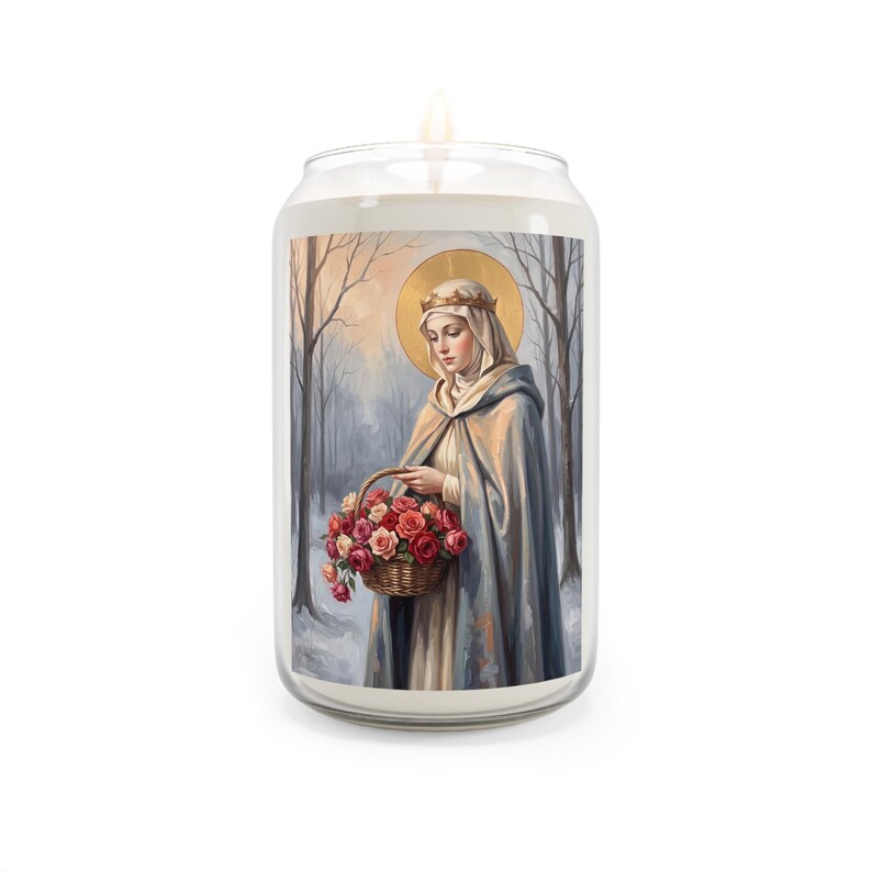 Saint Elizabeth of Hungary Soy Candle, Hospital Worker Gift, 13.75oz Scented image 4