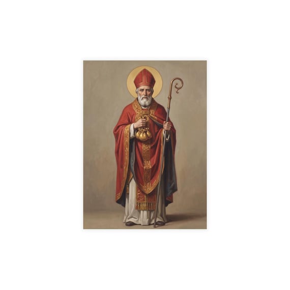 Saint Nicholas Note Cards with Envelopes, Set of 30, Catholic Gift