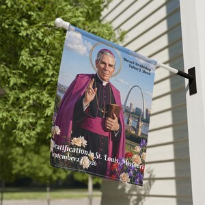 Blessed Fulton Sheen Garden Flag, Catholic Outdoor Yard Banner, Priest or Confirmation Gift for Catholic Home image 10