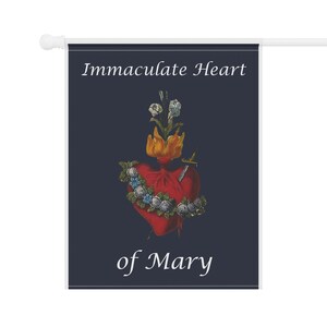 Immaculate Heart of Mary Garden Flag, Catholic Outdoor Banner, Marian Gift for Mom, Prayer Garden or Catholic Home image 7